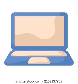 blue laptop computer over white