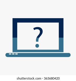 Blue Laptop Icon