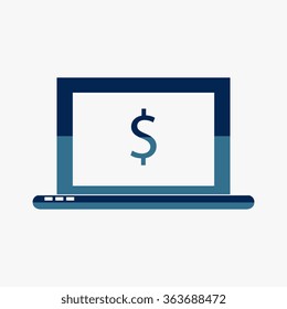 Blue Laptop Icon