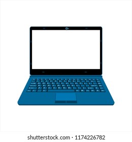 blue laptop illustration 