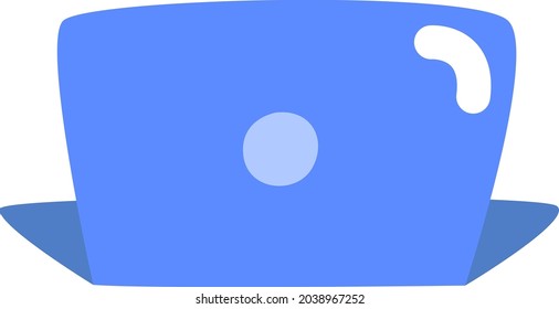 Blue laptop, illustration, vector, on a white background.
