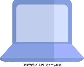 Laptop azul, ilustração, vetor, em um fundo branco.