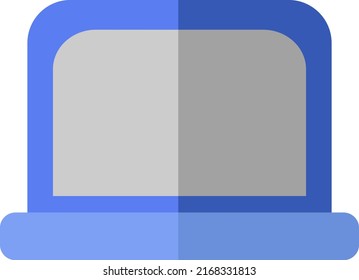 Blau-Laptop, Vektorgrafik auf weißem Hintergrund.