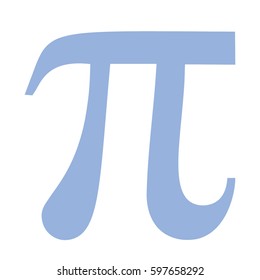 Blue large Pi vector icon. 