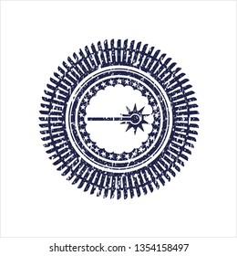 Blue laser icon inside grunge stamp