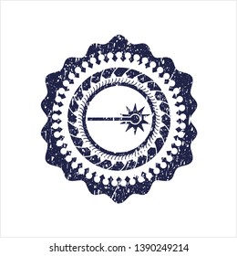 Blue laser icon inside rubber seal