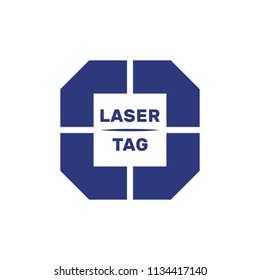 Blue laser tag logo, flat target