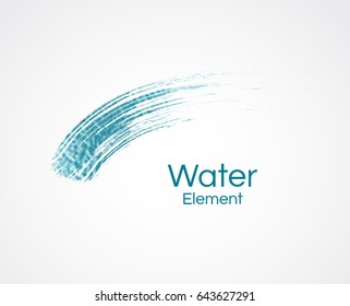 Blue lash brush wave border texture background. Turquoise sparkle glossy aqua splash frame. Vector shiny water logo element pattern for web banner, label or summer card design