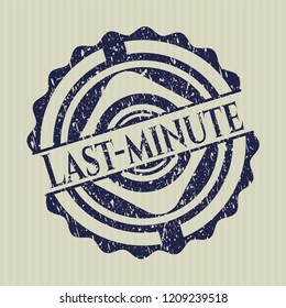 Blue Last-minute distressed rubber grunge stamp