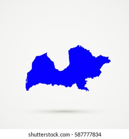 Blue Latvia (without Latgale) Map Illustration