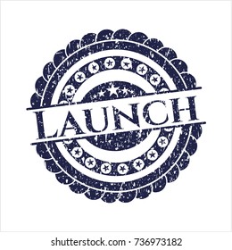 Blue Launch distress rubber stamp