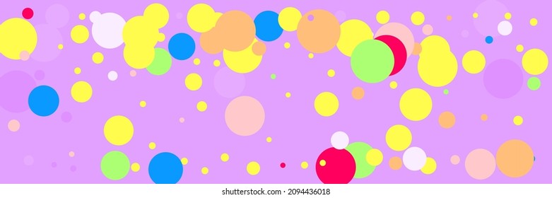 Blue Lavender Play Vibrant Pink Wallpaper. Vivid Rainbow Yellow Dark Red Print. Children Light Bright Beige Purple Green Textile. Circles Kids Multicolor Violet Pastel Color Background.