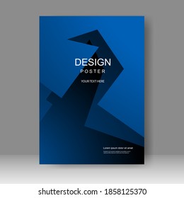 Blue Layer Vector business brochure template. Banner Design, Poster in A4 size. Simple Flyer promotion. magazine. Vector illustration