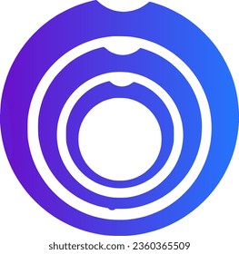 Blue layered circle logo template for tech business icon