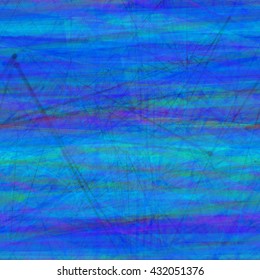 Blue layered surface. Transparency. Overlapping. Random. Scratches, streaks, stripes. Abstract seamless pattern. Background for book covers, banners. Design for fabric, wallpaper, wrapping paper.
