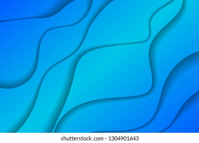 Blue layers. Abstract background with paper cut shapes
