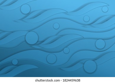 Blue layers. Abstract background with paper cut shapes