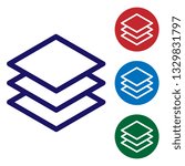 Blue Layers icon isolated on white background. Set color icon in circle buttons. Vector Illustration