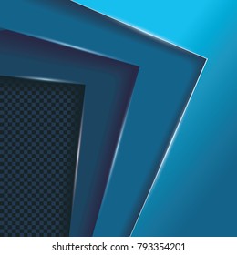 Blue layers overlap,  vector background with space for your text.