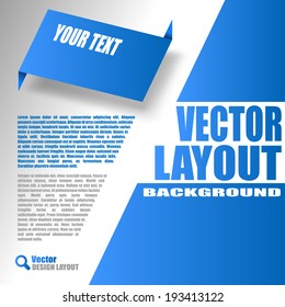 Blue layout. Vector design of page.