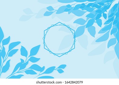 blue leaf background logo design vector illustration