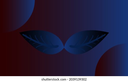 blue leaf background, vector illustration.