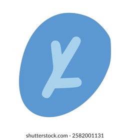 Blue leaf doodle, illustration, simple, minimalist, hand-drawn, playful, clean, cute, aesthetic and friendly