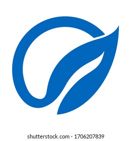blue leaf eco logo design