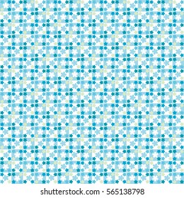 blue leaf and flower icon image,color tile - Geometric seamless pattern
