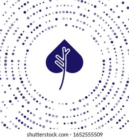 Blue Leaf icon isolated on white background. Leaves sign. Fresh natural product symbol. Abstract circle random dots. Vector Illustration