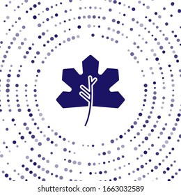 Blue Leaf icon isolated on white background. Leaves sign. Fresh natural product symbol. Abstract circle random dots. Vector Illustration