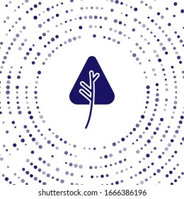 Icono de la hoja azul aislado en fondo blanco. Deja la señal. Símbolo de producto natural fresco. Puntos aleatorios del círculo abstracto. Ilustración vectorial