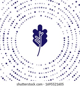 Blue Leaf icon isolated on white background. Leaves sign. Fresh natural product symbol. Abstract circle random dots. Vector Illustration