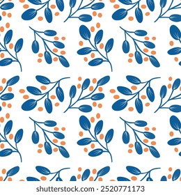 
blue leaf orange point white background