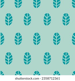 Blue leaf pattern. Can be printed on any material: package, merch, fabric, home.