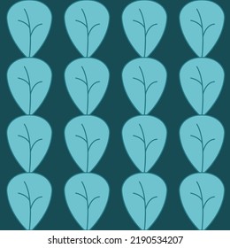 Blue leaf seamless pattern hand drawn background for design