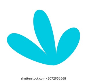 Blauer Blattschreiber. Unterwasserwelt, Blattwerk im Meer oder Ozean. Grafische Elemente für die Website. Stilvolles abstraktes Bild, minimalistische Bilder, Textilien, Kinder. Cartoon-Flavektor-Vektorgrafik
