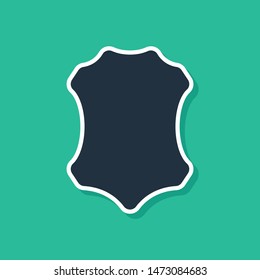 Blue Leather icon isolated on green background.  Vector Illustration