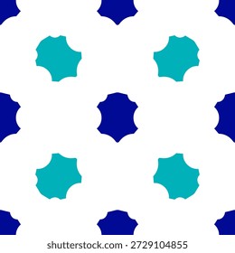 Blaues Ledersymbol, einzeln nahtloses Muster auf weißem Hintergrund.  Vektorgrafik