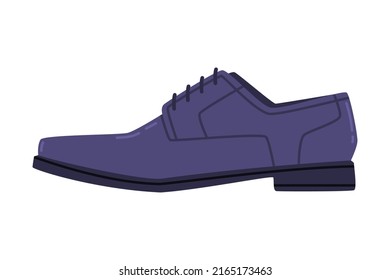 Blue Leather Man Shoe as Formal Footwear and Clothing Vector Illustration