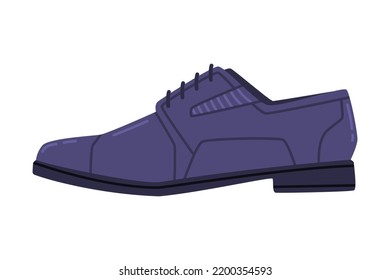 Blue Leather Man Shoe as Formal Footwear and Clothing Vector Illustration