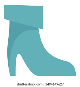 Blue leather shoe icon. Flat illustration of blue leather shoe vector icon for web design