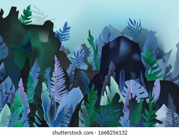 Blue Leave In Nature Background 