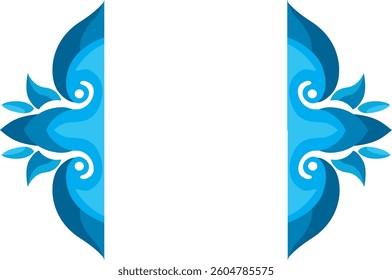 A Blue Leave Ornament Border Design