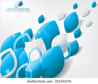 Blue leaves abstract background
