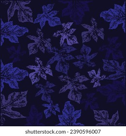 Blue leaves background texture pattern seamless