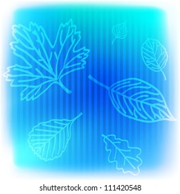 Blue leaves background. Vector illustration