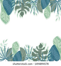 Blue leaves background vector illustration hand draw desing