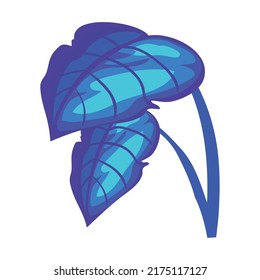 blue leaves design over white