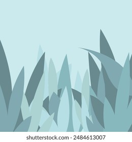 Blue leaves in different tones vector illustration